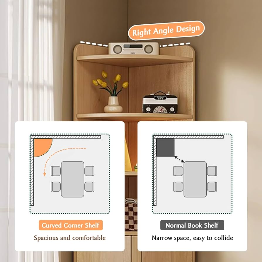 Amazon.com: IOTXY Curved Corner Storage Cabinet - Wooden